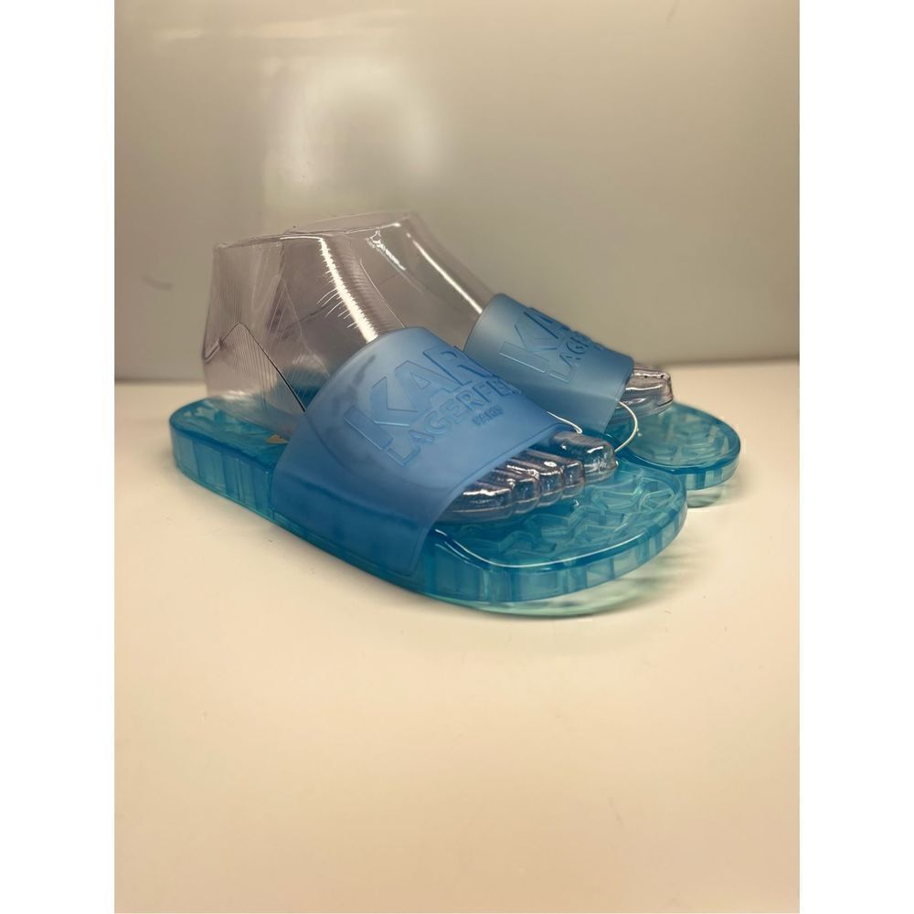 Karl Lagerfeld Tayla Rubber Jelly Sandals Transparent Blue -DID-2107 Women Sz 7M